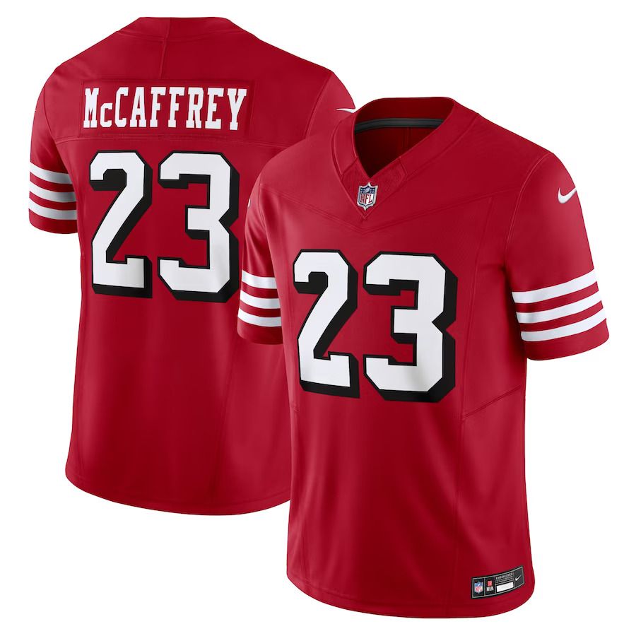 Men San Francisco 49ers #23 Christian McCaffrey Nike Scarlet Alternate Vapor F.U.S.E. Limited NFL Jersey->san francisco 49ers->NFL Jersey